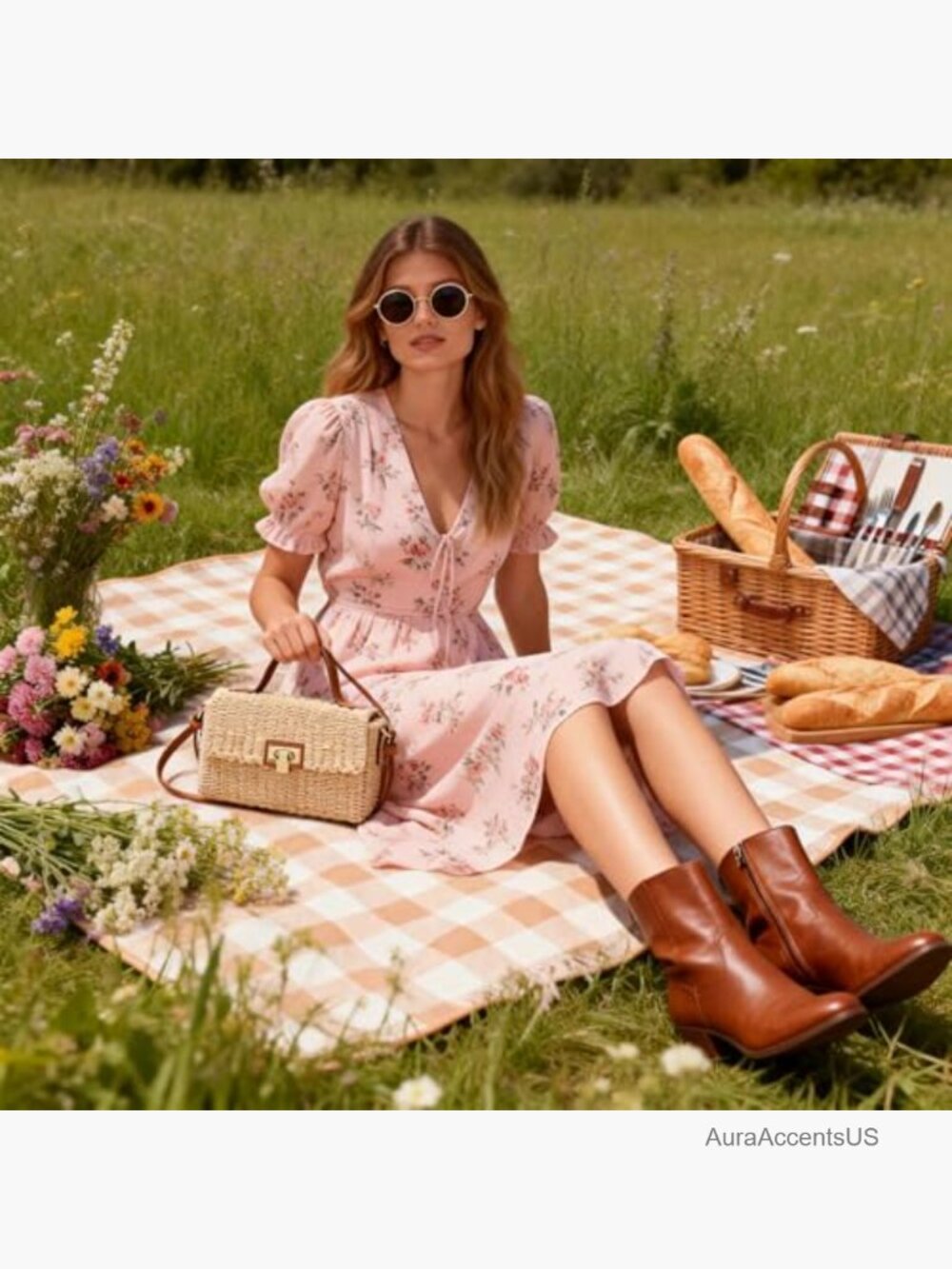 Square Straw Hand-Woven Crossbody Tote for Women Vacation - Picture 3 of 7